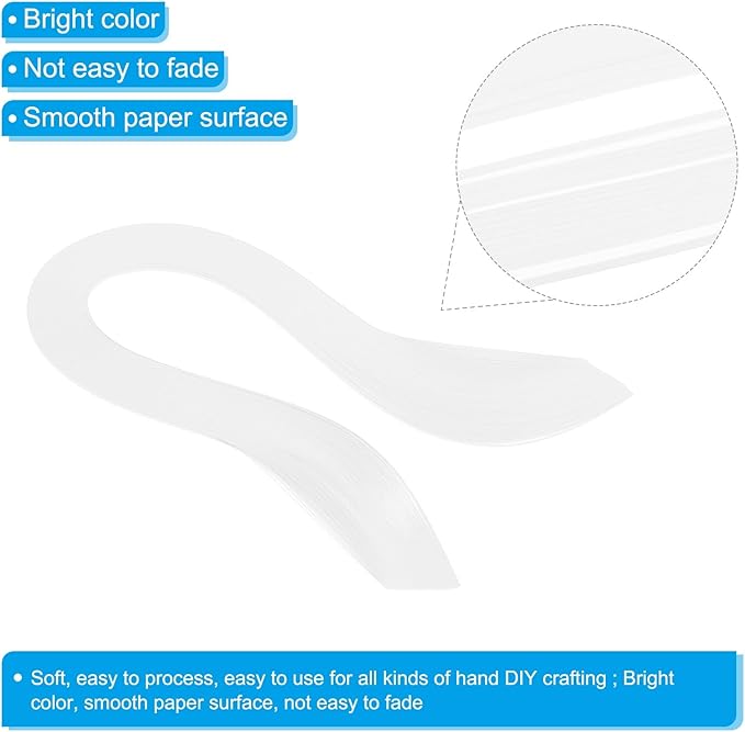 PATIKIL Quilling Strips Paper 600pcs 1.5mm 39cm Origami Paper Quilling Kits for Art DIY Hand Craft Christmas, White