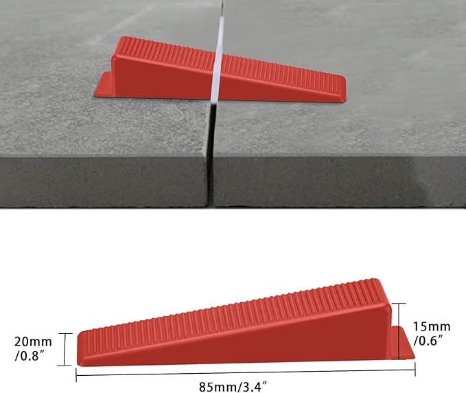 300 Pcs Tile Leveling Wedges Reusable Tile Wedges Suitable for 1/8" spacers, 1/16" spacers, 1/32" spacers Tile Leveling System, Tile Leveler Installation