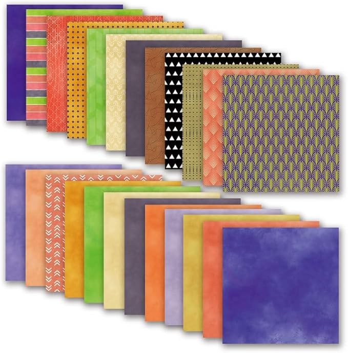 Boho Scrapbook Paper Vintage Flower Pattern Papers Pad 12×12,24 Sheets Double-Sided Bobo Floral Scrapbooking CardStock Paper Pad for Holiday Cardmaking DIY Origami Papers.