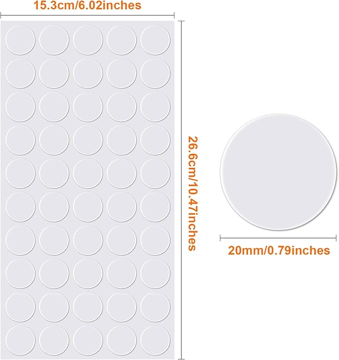 Zonon 500 Pcs Double Sided Adhesive Dots Clear Glue Point Tape Stickers Balloon Glue Round Mini No Traces Adhesive Sticker Dot Sticker for Classroom Decor Craft DIY Office (0.79 Inch/ 20 mm)