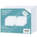 Egofine Plexiglass Sheets Acrylic Sheets 12 Pack of 24x36’’ 0.04 Thick Clear Plastic Cast Transparent Plexi Glass for Crafting Projects, Replacement Picture Frame Glass, DIY Display, Easy to Cut