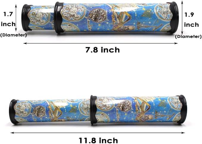 Magic Kaleidoscope, 4 Pack for Kids Adults 3D Mirror Lens Kaleidoscope Party Favors Stretchable Long Classic Kaleidoscope Toy Educational Science Developmental Toy (Two Colors)