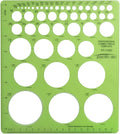 Pacific Arc Template: Combo Circle Master,45 Circles: 1/16" to 1 7/8", Decimal/inch/Metric 8.5" x 7.44"
