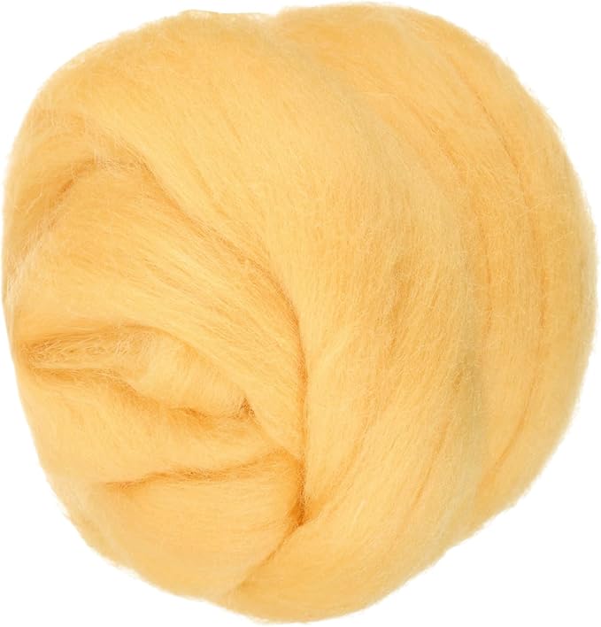 PATIKIL Wool Roving Yarn, 250G/8.8OZ Felting Wool Pure Roving Yarn, Yellow