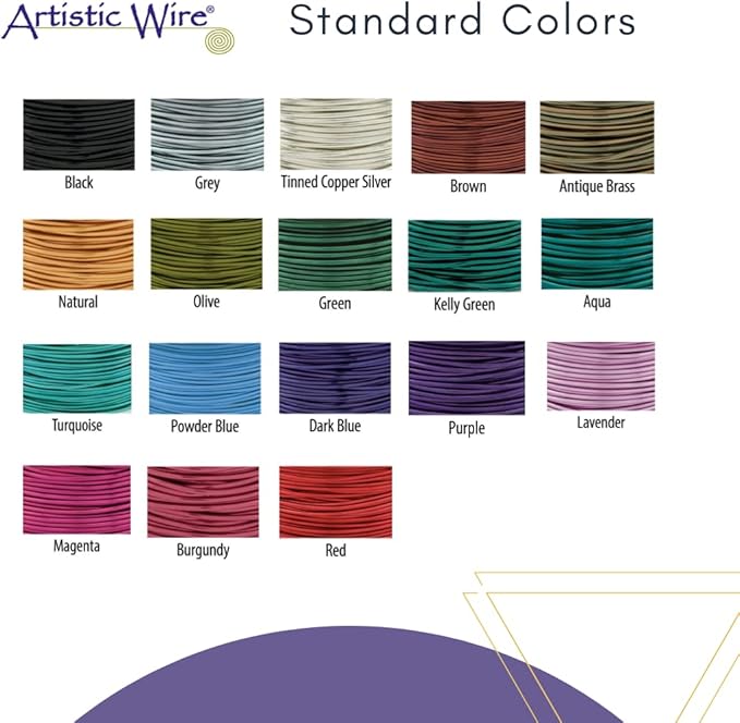 Artistic Wire, 22 Gauge Tarnish Resistant Colored Copper Craft Jewelry Wrapping Wire, Olive, 15 yd