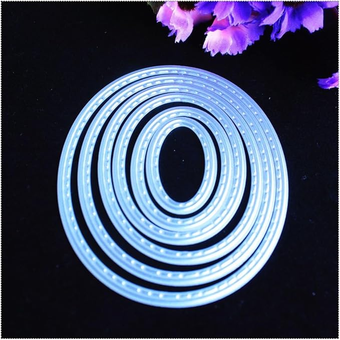 Mvchifay Cutting Dies Happy Birthday Thanks Metal Stencils Scrapbooking Tool DIY Emboss for Paper Card Making (Ovals Set)