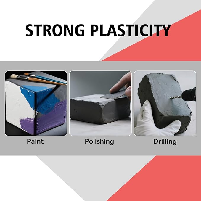 Epoxy Sculpt Clay, Self-Hardening Model Magic Sculpt Epoxy Clay, A&B 2 Part Epoxy Putty, Modeling Compound Sculpting Clays for Sculpting, Modeling, Repairing, Filling, Building, 1 Pound, Natural