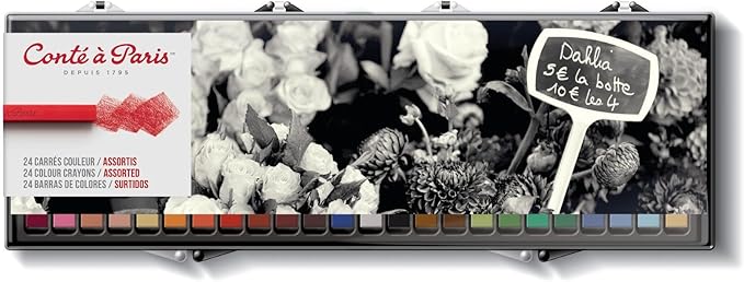 Conté à Paris 24 Count Assorted Colored Carrés Crayons Set