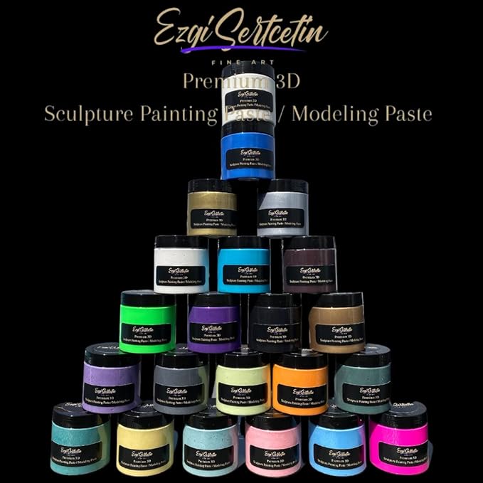 3D Sculpture Painting Paste|Texture Paste|Decorative Plaster|Ready to Use|Unique Colors|Ideal for Artwork|Stencil|Flowers|Texture|Art Relief| 6 oz (Off White)