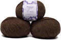 Pullu - Baby Alpaca Merino Wool Yarn Set of 3 Skeins (150 Grams) Worsted Weight - Sourced Directly from Peru - Heavenly Soft and Perfect for Knitting and Crocheting (Mocha)