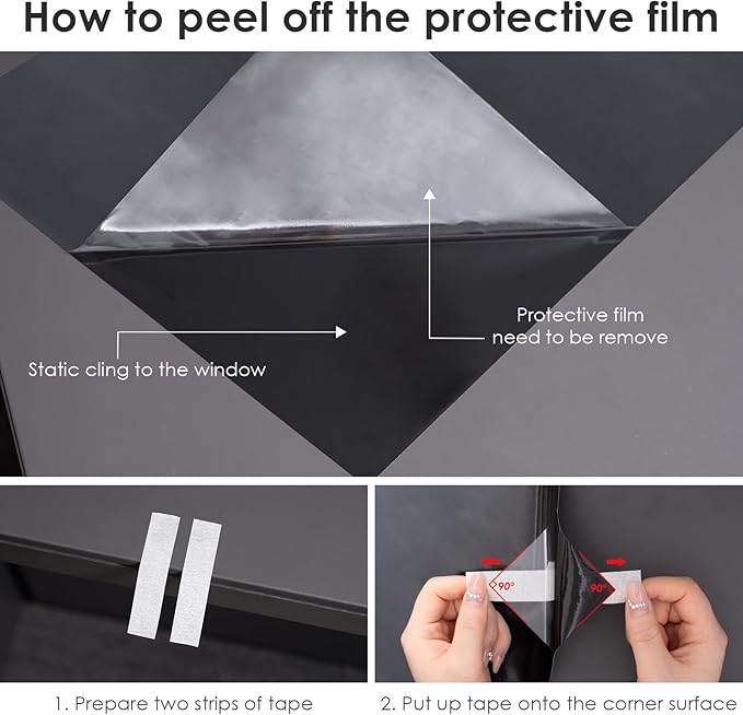 Leaf Pattern Window Tint with Installation Tools, Blackout Window Cover, Sun Blocking Window Tint for Home (Full Blackout Opaque, 17.7'' x 78.7'')