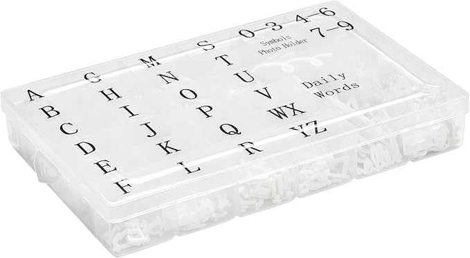 Pre-Cut Letters for Felt Letter Board, 736 Pieces Including Characters, Numbers, Symbols, Daily Words Cursive Letters with Sorting Tray for Changeable Plastic Message Boards (White)