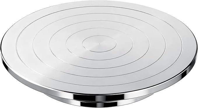 Kartols 12 Inch Sculpting Wheel, Double-Sided Pottery Turnable Wheel Aluminium Alloy Heavy Duty Metal Banding Wheel with Ball Bearings for Ceramics Model Making Clay Modeling Cake Decor Paint Spraying