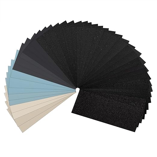 24 Piece Ultra Fine Sandpaper Set 2000/3000/5000/7000/10000/20000 Grit Wet/Dry Sandpaper 9x3.6 Inches, Suitable for Automotive Polishing, Metal, and Wood Turning Finishing.