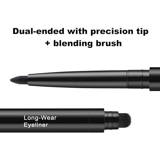 Smudge Proof Eyeliner, Waterproof Retractable Eye liner with Brush, Matte and Shimmer Eyeliner Pencil, Creamy Texture, Long lasting & Smooth(15 Wheatgrass Matte)