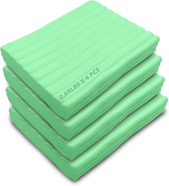 ReArt Non-Drying Oil-Based Plasticine Modeling Clay 2.6 Pounds, Non Hardening Reusable Non Toxic No Bake Professional Oil Base Sculpting Clay (Green)