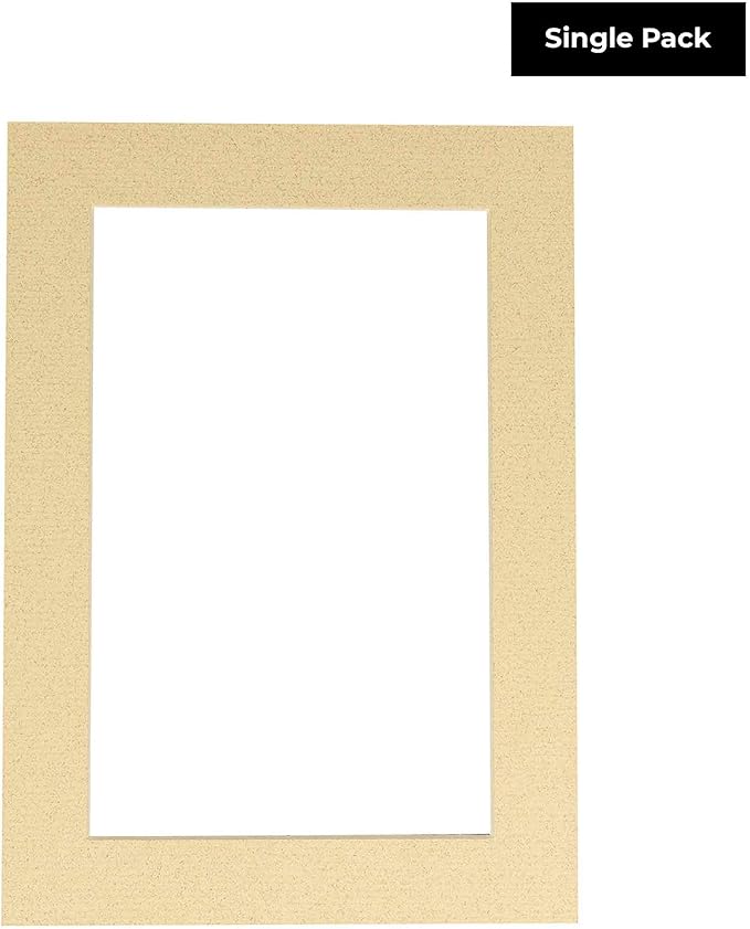 8.5x11 Mat Bevel Cut for 7x9 Photos - Acid Free Tan Precut Matboard - For Pictures, Photos, Framing - 4-ply Thickness