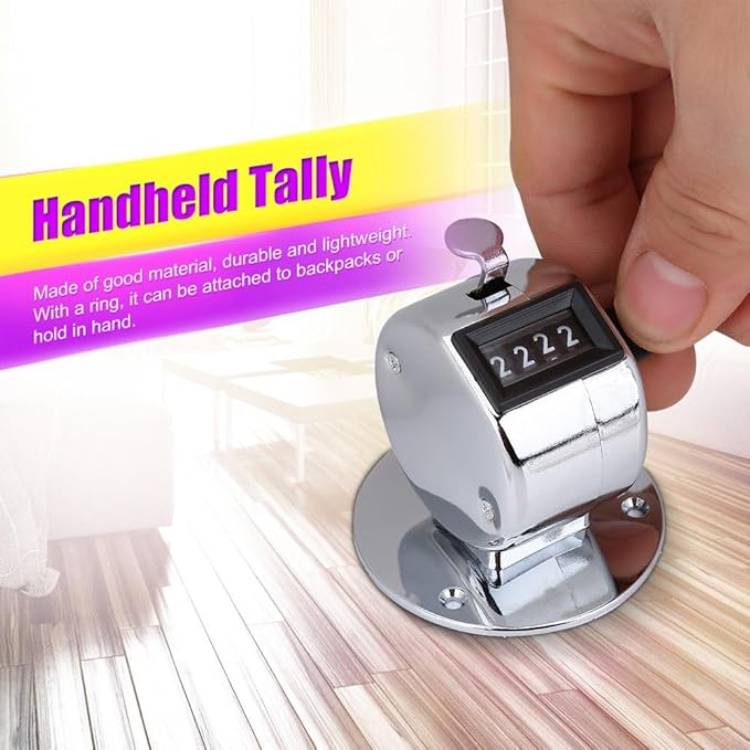5 Pack Number Counter, Mechanical Counter, 4 Digit with Counter Clicker, Counting Clicker for Golf, Clicker Counter Handheld, Fish Counters for Fishing, Sports (5)