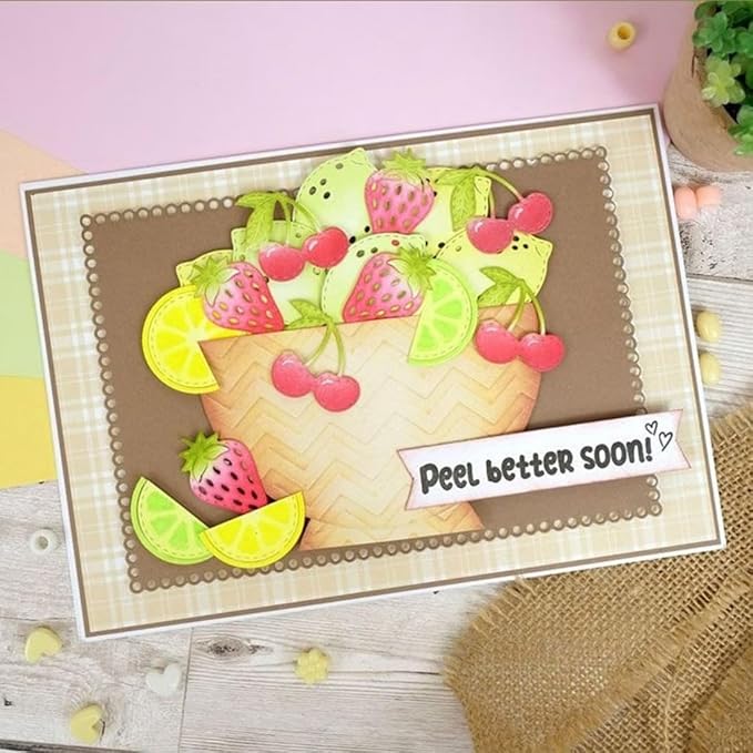 Cutting Dies Metal Stencils Scrapbooking Tools DIY Embossing Template for Paper Card Making Album Arts Crafts Supplies (Fruit Set-10.5x14.1cm)