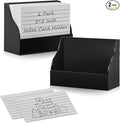 2 Pack Black Index Card Holder 3 X 5 Note Card Organizer Acrylic Index Card Box Flash Card Storage Box Postcard Display Stand Business Card Holder Desktop for Business Office(No Card)