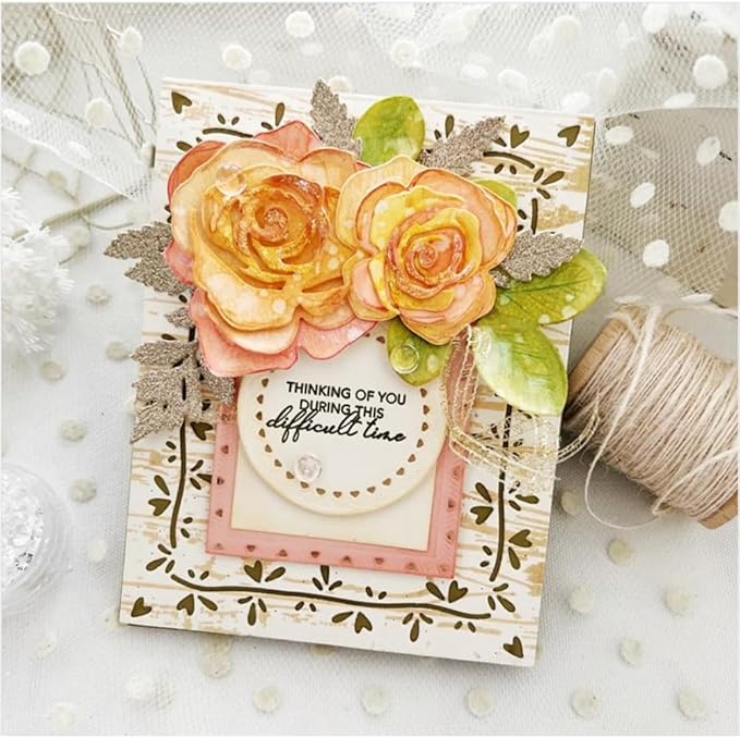 Mvchifay Cutting Dies for Card Making Metal Die-Cuts Scrapbooking Tool Hollow Frame DIY Craft Punch Template Embossing for Paper Album Decor (Love-line Frame-13.8x10.5cm)