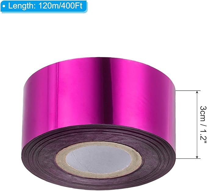 PATIKIL 1.2"x400Ft Hot Stamping Foil Paper,Heat Transfer Hot Stamping Paper Foil Roll for Leather DIY Logo Decor Craft Gift Card Package Scrapbook,Purple