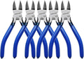 Wire Cutters 5", 5 Pack KAIHAOWIN Precision Flush Cutters Ultra Sharp Wire Cutters for Crafting Side Cutters Wire Snips Spring Loaded Dikes Wire Cutter for Jewelry Making, Blue with Black Handle