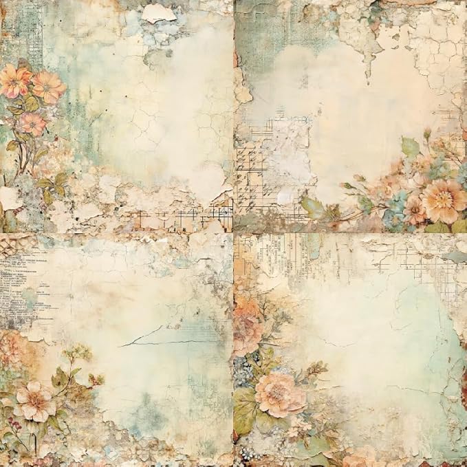 24 Sheets Decorative Scrapbooking Paper Pad 6x6 Craft Paper Single-Side Card Making Supplies for Junk Journal, Origami, Holiday Journaling