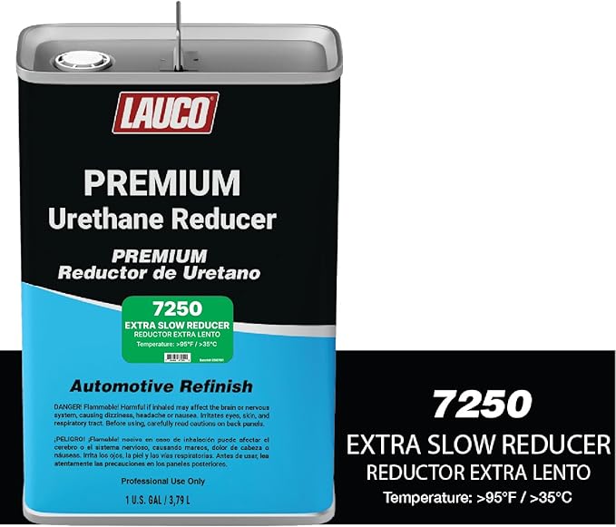 LAUCO Extra Slow Urethane Grade Reducer (7250), 1 Gallon, > 95°F - for Automotive Paint and Industrial Paint Use - High Performance Automotive Grade (Extra Slow - One Gallon)