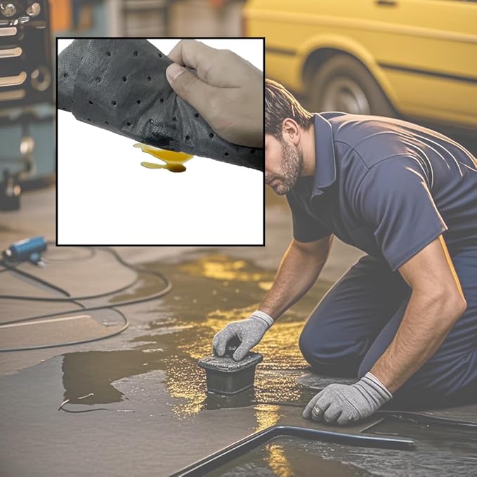 Oil Absorbent Pads | 13"x9.8" Garage Mats | Drip & Spill Universal Pads for Automotive - Absorbing Oil, Liquids, Antifreeze, Brake Fluid, Grease, Coolant | Concrete & Metal Protection,30-Pack