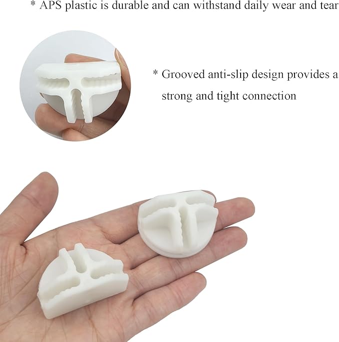 10Pcs Wire Cube Connectors, White Wire Cube Storage Connectors Half Buckle Wire Grid Cube Shelf Plastic Connectors for Wire Cube Storage Shelving Unit and Modular Closet Organizer, SATONBEYI