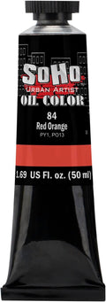 Soho Urban Artist Oil Paint - Red Orange, 50 ml Tube - Best Valued Oil Colors for Painting, Excellent Pigment Load