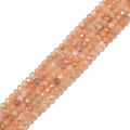 Natural Sunstone Beads 4x2mm 120pcs Faceted Rondelle Loose Semi Gemstone Beads for Jewelry Making Design