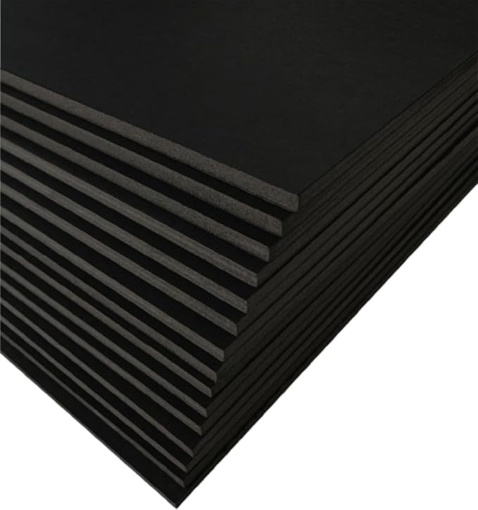 Black Foam Board 12 x 18 x 1/8" (3mm) Inch, 15 Pack Acid-Free Foam Core Poster Board Sheets for Art, Crafts, Presentation, Vision Board, Signboard, and Party Decorations
