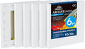 PHOENIX 10x10 Inch 6 Pack Artist Canvas - Square Stretched Canvases for Painting - 3/4 Inch Profile, 100% Cotton 11 Oz. Gesso Primed White Blank Professional Canvas Oil & Acrylic Paints