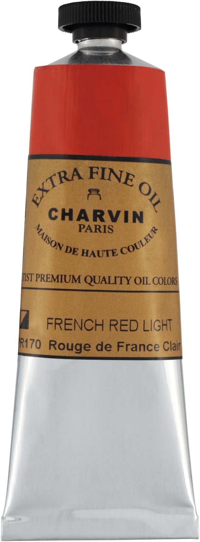 Charvin Extra Fine Oil Paint, French Red Light 60 ml - Triple-Milled, Rich Texture, Poppy Oil-Based, Light-Fast, Handmade, Archival Quality