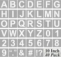 Alphabet Letter and Number Stencils 10 Inch - 40 Pack Large Letters and Numbers Stencil Templates with Signs for Painting on Wood, Reusable Number Letter Stencils for Chalkboard Signs & Wood Wall Art
