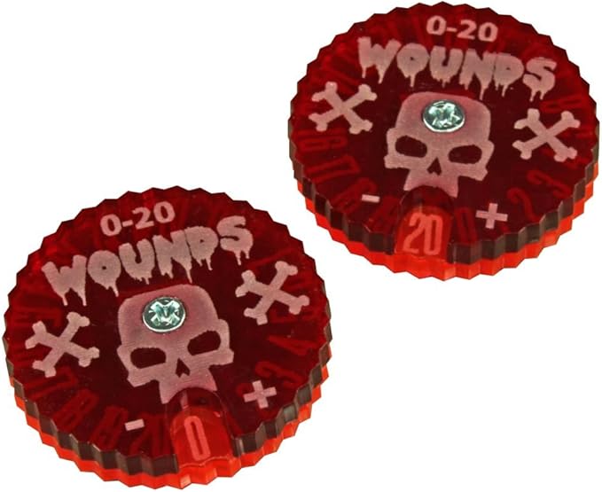 LITKO Wound Dials | Health Tracker | Life Counter | Tabletop Games | Collectible Card Games | Living Card Games | Role Playing Games | LCG | RPG | (Numbered 0-20 (Two Dials))
