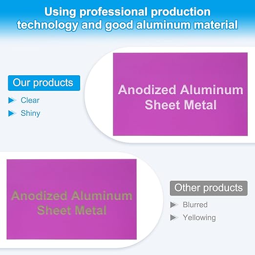PATIKIL 6x10 Inch Anodized Aluminum Sheet Metal, 3Pcs Laser Plates Engraving Blanks 0.5MM Thin Rectangle for Crafting DIY House Laser Engraving, Purple