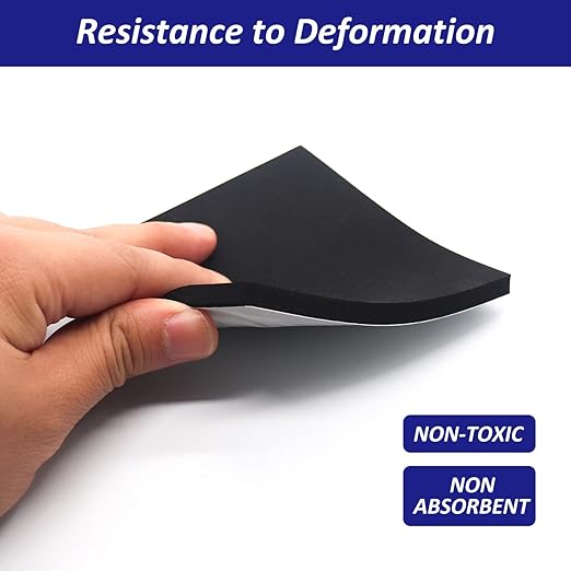Foam Padding Sheets with Adhesive Backing - Self Stick Neoprene Insulation Foam,4PCS 3/4 Inch Thick X 4 Inch Long X 4 Inch Wide - Closed Cell Foam Sheet Square Pad