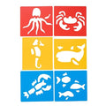 Sea Life Washable Plastic Stencils - Set of 6