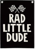 Race Car Room Decor, Rad Little Dude Linen Canvas Banner for Boy Room Decor, Playroom Toddler Boys Bedroom Kidsroom Decor 18x25 Inch