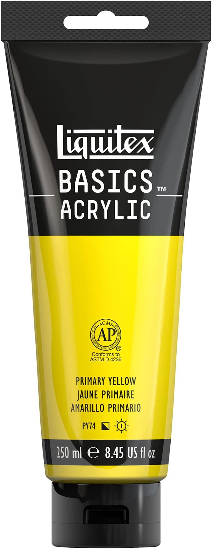 Liquitex BASICS Acrylic Paint, 250ml (8.45-oz) Tube, Primary Yellow