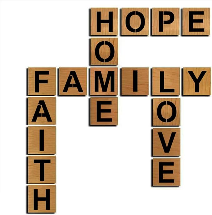 Alphabet Letter and Number Stencils 5 Inch - 40 Pack Large Letters and Numbers Stencil Templates with Signs for Painting on Wood, Reusable Letter Stencils for Chalkboard Signs & Wood Wall Art