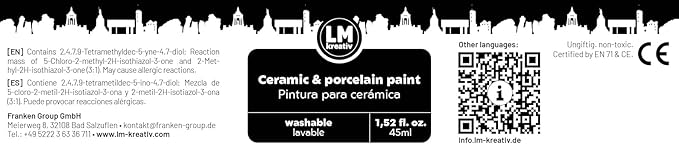 Ceramic and Porcelain Paint Set 4 x 1.52 fl oz - Vintage Vibes – Dishwasher Safe – Perfect for Mug, Tile & Creative DIY Projects