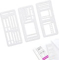 Handmade Flexible Record Template, Planner Stencil Set for Dot Grid Journals, DIY Flexible Drawing and Checklist Templates Suitable for Various Occasions (Set C)