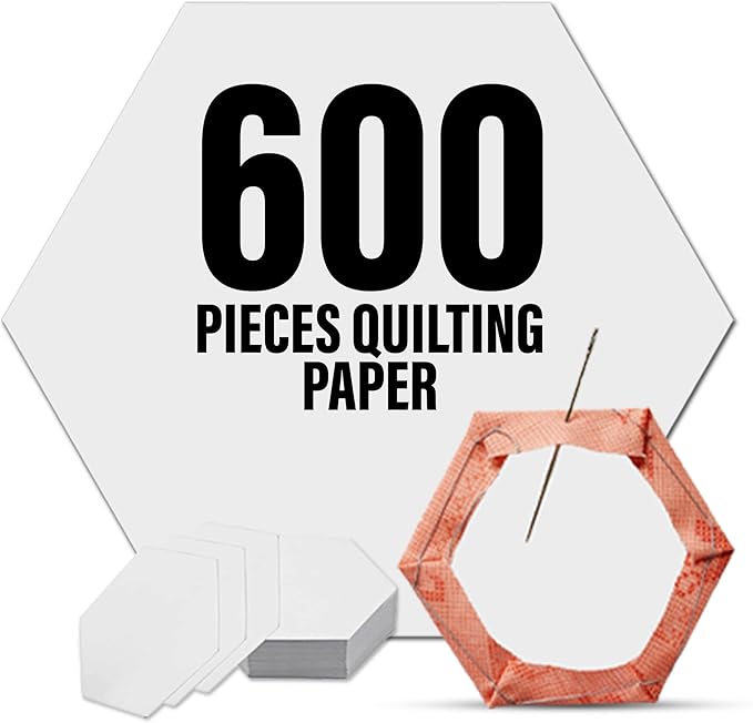 LaserThing Quilting Paper Templates | Handy Tools for Crafting Quilt Patterns | Ideal for Precision Quilting Projects | Includes 1'' Hexagon EPP Set - 600 Pieces