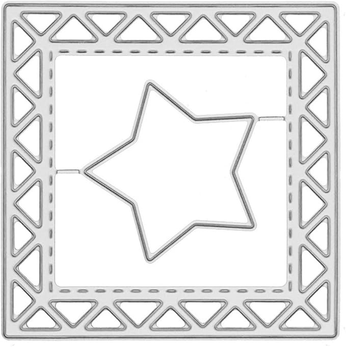 Cutting Dies Metal Stencils Scrapbooking Tools DIY Embossing Template for Paper Card Making Album Arts Crafts Supplies (Star Frame-6.9x6.9cm)