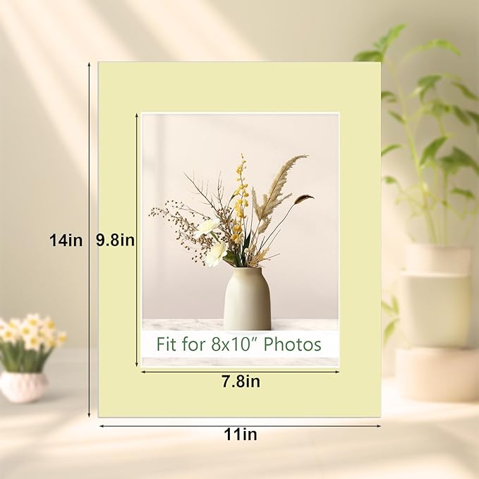 Egofine 14 Packs Picture Frame Mats, 11x14 Picture Mats for 8x10 Photos, Acid-Free Mixed Colors Pre-Cut Photo Board for Photos, Prints, Artworks
