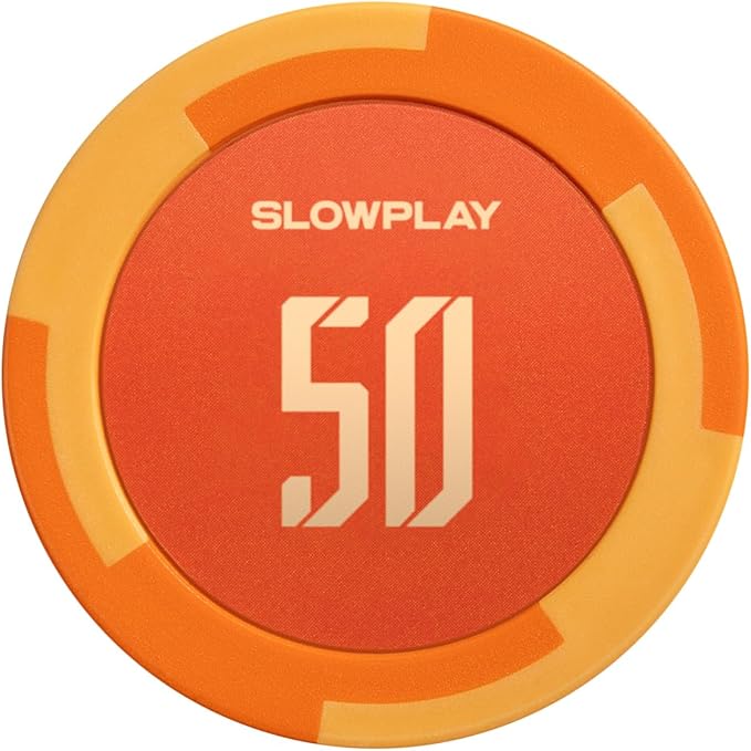 SLOWPLAY Godel Clay Poker Chips, 14 Grams Heavyweight Clay Composite, 40mm Large Chips in Bulk, Pack of 50 with Denomination of 50